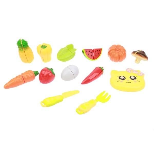 Cucina-PlaysetFrutta e verdura in sacchetto con coltello e tagliere pronto peril taglio, giocattolo per bambini-Hungary Toys- Eta 3+