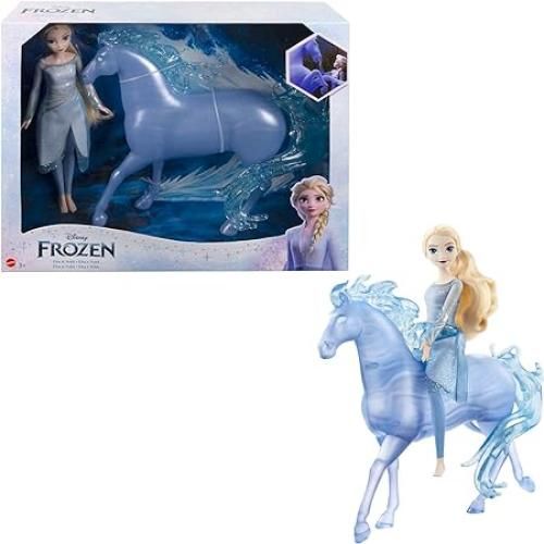 Bambola-Disney Frozen - Elsa e Nokk, creatura acquatica a forma di cavallo, ispirati al film Disney Frozen 2-Hasbro-Eta 3+