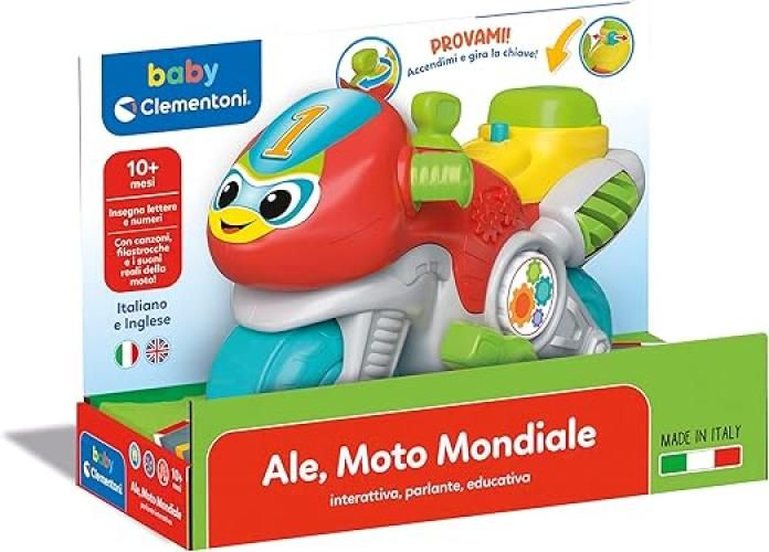 Baby Ale Moto Mondiale, Gioco Prima Infanzia,Stimola lo Sviluppo Motorio, il Linguaggio e la Comprensione di Causa-Effetto, Clementoni,Eta 10 + mesi