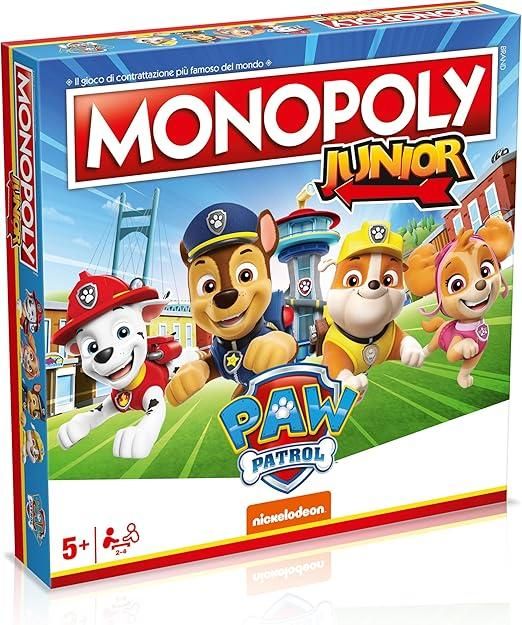 Monopoly Junior Paw Patrol, Gioco da tavolo, Winning Moves,Eta 5+