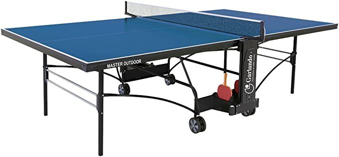 Garlando Tavolo da Ping Pong Master Outdoor con Ruote per Esterno Blu2