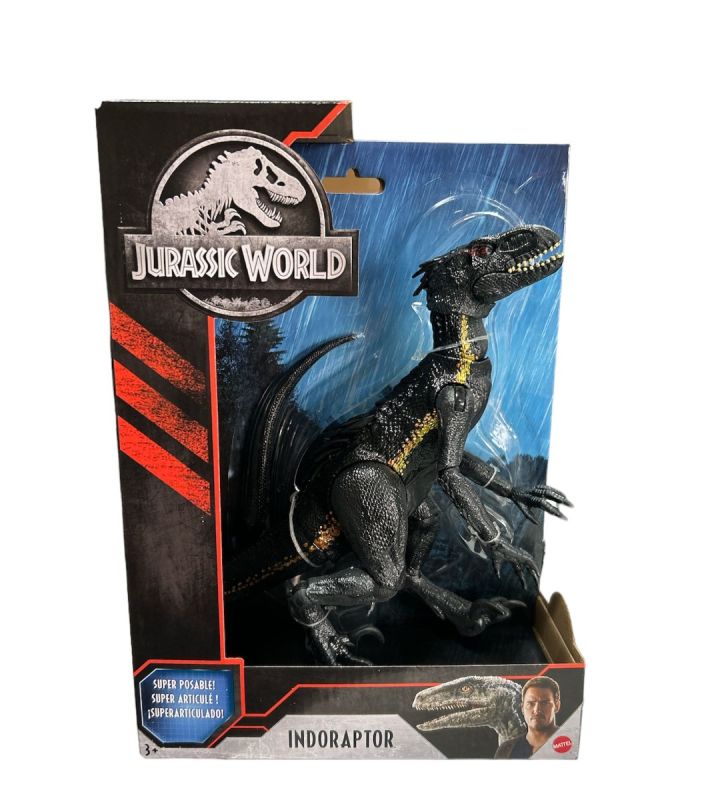Jurassic World - Indoraptor Cerca e Attacca, con attrezzatura di tracciamento e 3 funzionalità di attacco, giocattolo per bambini, 4+ anni, HKY12