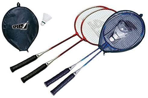 Set Badminton Bambini 2 Racchette con volano 2 Pezzi, con Fodera Inclusa Colori Assortiti
