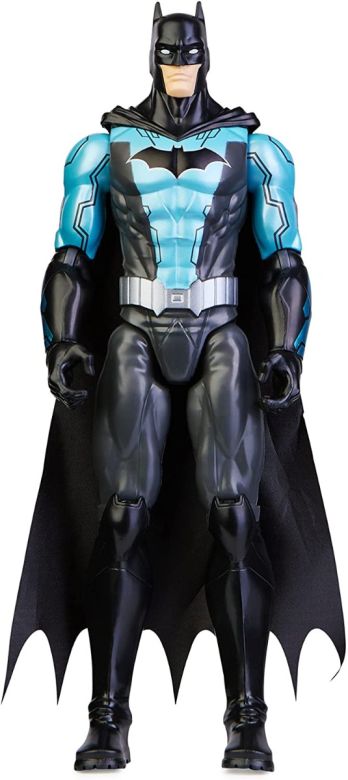  BATMAN, Personaggio Bat-Tech azzurro da 30 cm (costume nero e blu), giocattoli per bambini e bambine dai 3 anni in su