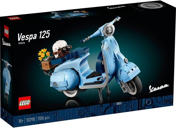 LEGO Vespa  10298 , 125, Set in Mattoncini, Modellismo per Adulti, Replica Piaggio Anni 60, Idea Regalo per la Festa della Mamma, Hobby Rilassante, 10298