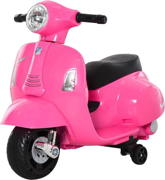 Moto Elettrica per Bambini Piaggio Mini Vespa ( Rosa ) 6 Volt con luci e Suoni Ufficiale con Licenza
