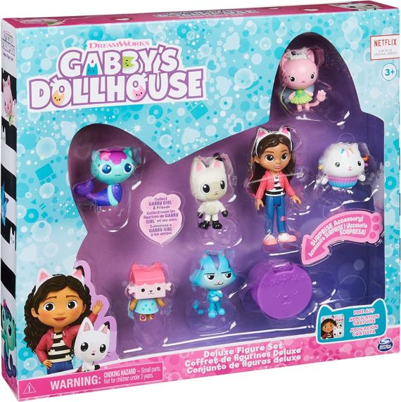 Gabby's Dollhouse, Confezione deluxe con Gabby e gattini, 7 personaggi di Gabby, giochi per bambini dai 3 anni in su
