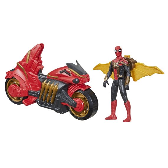 Marvel Spider-Man Jet Web Cycle Vehicle and Action Figure Toy With Wings