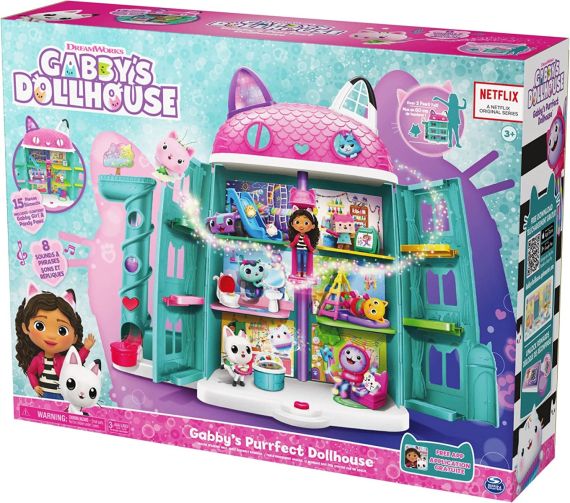 Gabby's Dollhouse, Playset casa delle bambole di Gabby, set con luci e suoni, giochi per bambini 