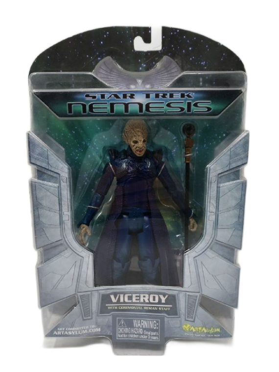 ASTASYLUM - STAR TREK NEMESIS - ACTION FIGURE: VICEROY CON IL BASTONE CERIMONIALE DI REMAN - ANNI '90