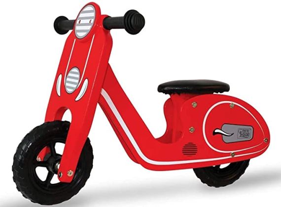  Bici Senza Pedali in Legno Scooter Moto Legno Bambino 1 anno Bicicletta Cavalcabile Senza Pedali Vintage Apprendimento Equilibrio e Autonomia, Sellino Regolabile