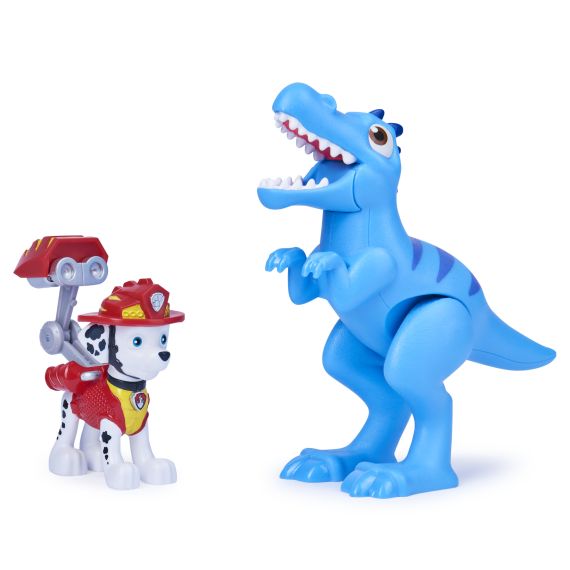 Paw Patrol Dinosaur Rescue Marshall Hero Pup Spielfigur im Set mit beweglicher Dinosaurier-Figur und Überraschungs-Dino, Gioco per Bambini ab 3 Anni, Colore Grey, 6059510…