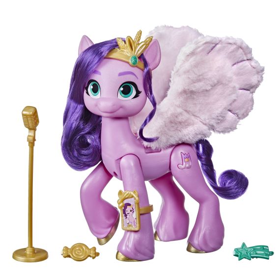 Hasbro Princess Petals, Star del musical, ispirato al film My Little Pony: Una Nuova Generazione, pony rosa da 15 cm che riproduce musica, per bambine e bambini dai 5 anni in su, Multicolore