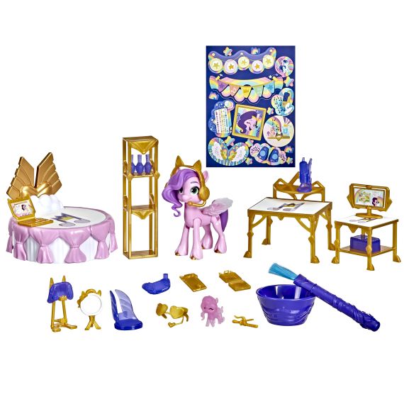 My Little Pony: Una Nuova Generazione, Royal Room Reveal di Princess Pipp Petals, Pony da 7,5 cm, Giocattolo rivelato dall'acqua per Bambine e Bambini