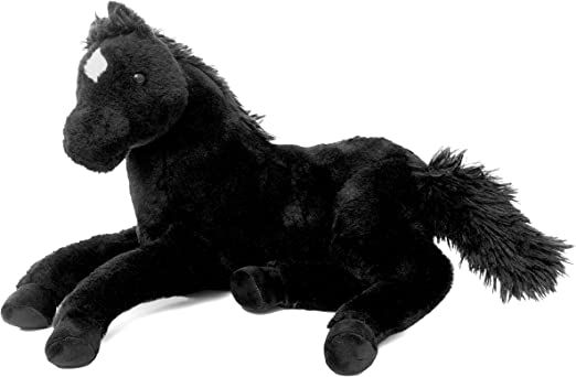 Cavallo Peluche Grande Gigante XXL Morbido Peluche a Forma di Cavallo di cm Bambini Unicorno Giocattolo Colore Marrone, Bianco, Nero da XXL Gigante Animale Grande Sdraiato Toys (Nero)