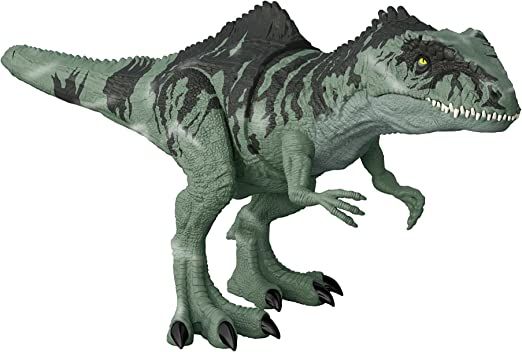 Jurassic World - Gigantosauro attacco letale con fauci mobili, con ruggito e movimenti, dinosauro per gioco dinamico e digitale, Giocattolo per Bambini 4+ Anni, GYC94