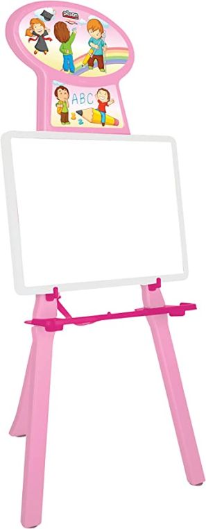 Lavagna Bambini Rosa cavalletto di Plastica Altezza Regolabile accessori da Doppia Faccia numeri Bianca cm Cancellabile Educativi