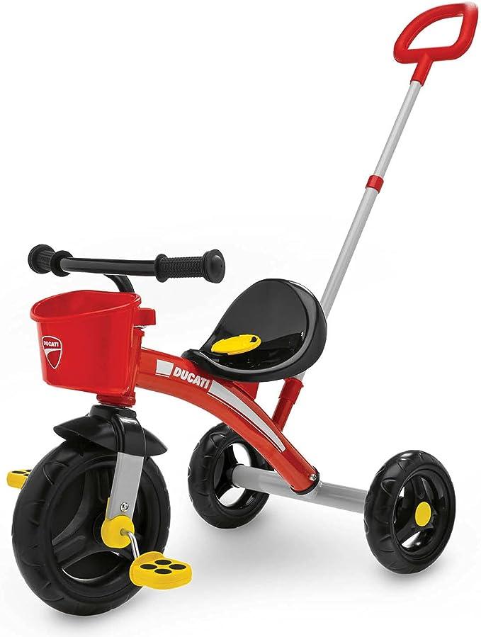 Image of Chicco Triciclo Bambini U-GO Ducati, con Due Modalita di Utilizzo, Triciclo Bimba e Bimbo con Manico Telescopico ad Alte