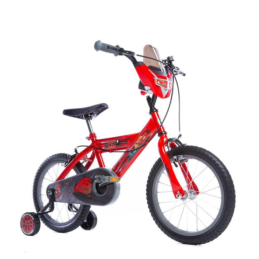 Image of Bicicletta per Bambini 16 Pollici Cars SFERA con Rotelle - Bicicletta a Tema Lightning McQueen