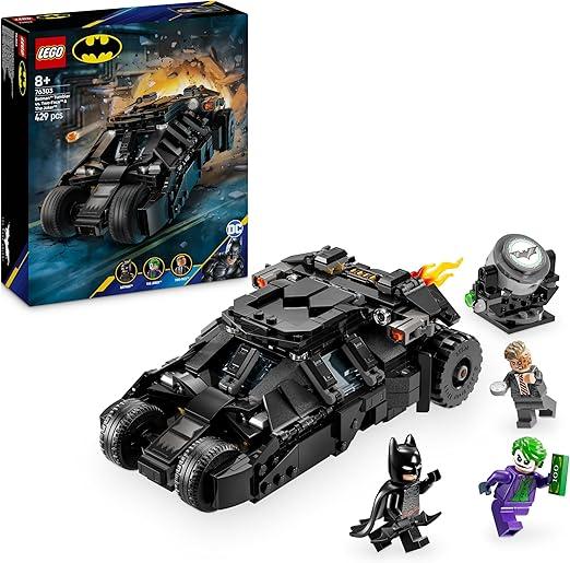 Image of LEGO DC Tumbler di Batman Contro Two-Face e The Joker - Macchina Batmobile Giocattolo da Costruire con 3 Minifigure, Eta
