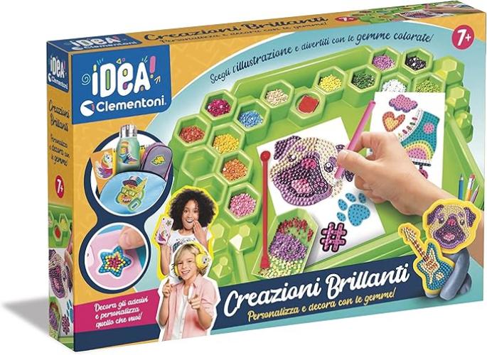 Image of Creazioni Brillanti, Kit Diamond Painting per Bambini, Laboratorio di Gemme e Arte con Accessori per Opere Scintillanti,